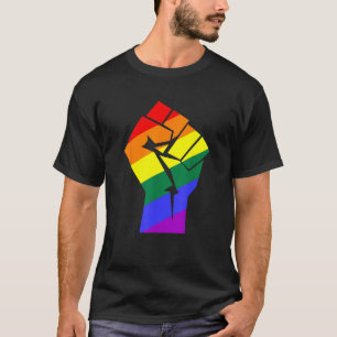 T-shirt Fierté Chemise LGBTQ Arc-en-ciel Poing Résiste Vêt