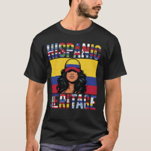 T-shirt Fierté colombienne de l'héritage hispanique des fe
