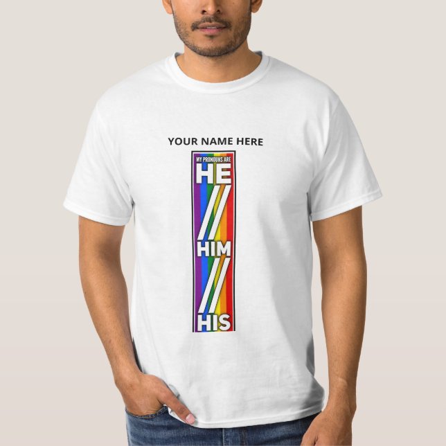 T-shirt Fierté Couleurs Mes Pronononounes sont Lui Son (Devant)