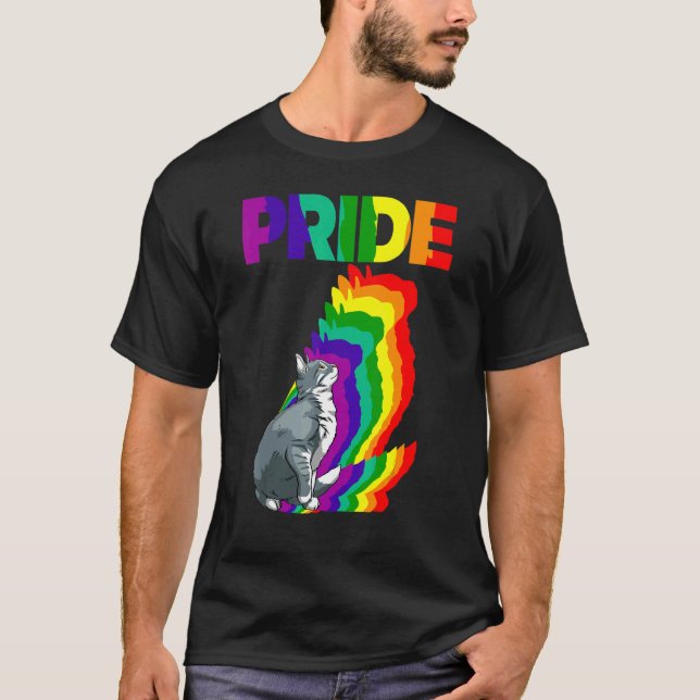 T-shirt Fierté de chat Couleur arc-en-ciel Chat  Chat  Cha (Devant)