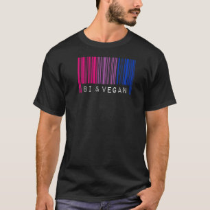 T-shirt Fierté de code-barres bisexuel Bi et vegan esthéti