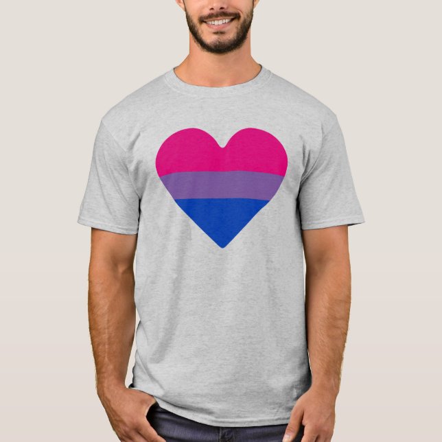 T-Shirt Fierté de Cœur Bisexuel (Devant)