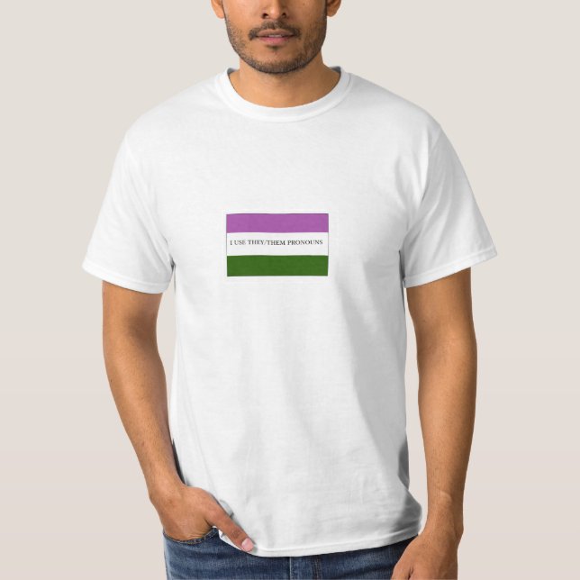 T-shirt Fierté de drapeau de Genderqueer Nonbinary ils (Devant)