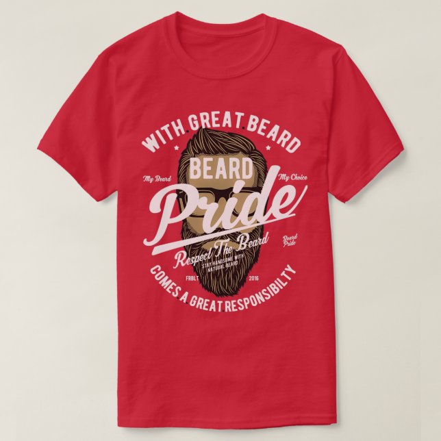 T-shirt Fierté de la barbe Respectez la barbe 3 (Design devant)
