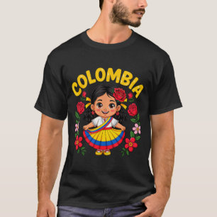 T-shirt Fierté de la culture colombienne pour filles enfan