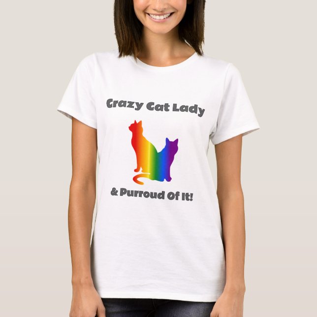 T-shirt Fierté de la dame du chat (Devant)