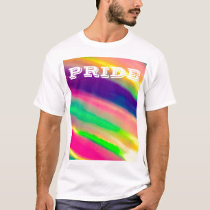 T-shirt Fierté de la pluie arc-en-ciel aquarelle LGBT de P