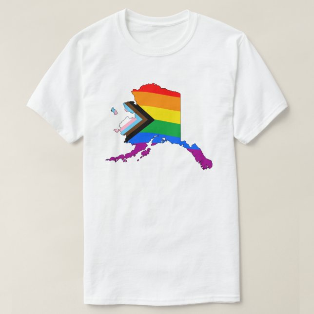T-shirt Fierté de l'État d'Alaska LGBTQ Progress Pride (Design devant)