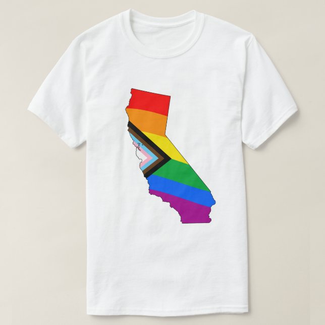 T-shirt Fierté de l'État de Californie Progress Pride LGBT (Design devant)