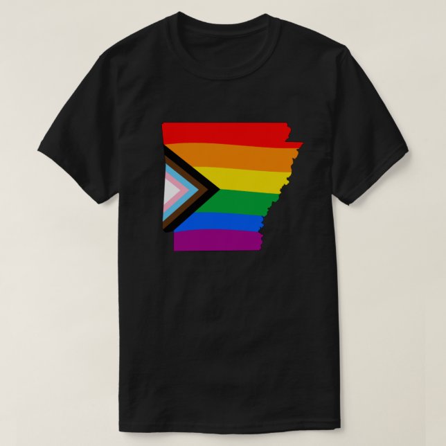 T-shirt Fierté de l'État de l'Arkansas Progrès LGBTQ de la (Design devant)