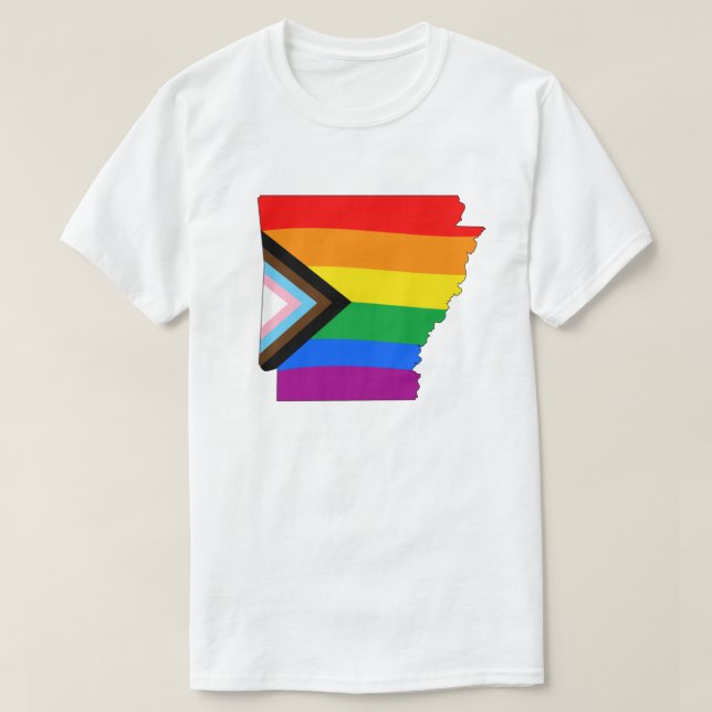 T-shirt Fierté de l'État de l'Arkansas Progrès LGBTQ de la (Design devant)