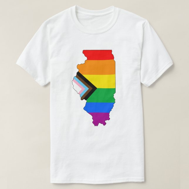 T-shirt Fierté de l'État de l'Illinois LGBTQ Progress Prid (Design devant)