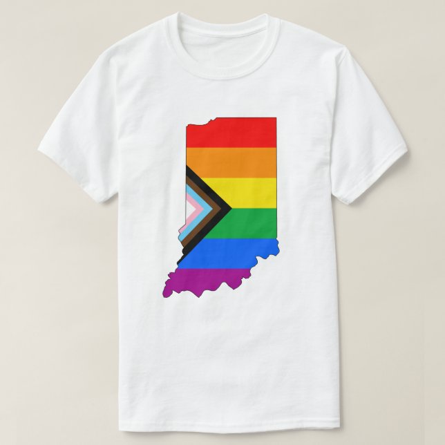 T-shirt Fierté de l'État de l'Indiana LGBTQ Progress Pride (Design devant)