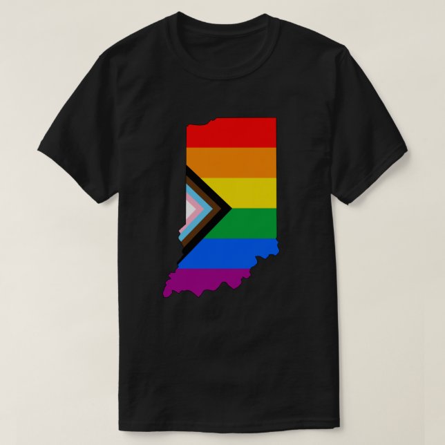 T-shirt Fierté de l'État de l'Indiana LGBTQ Progress Pride (Design devant)