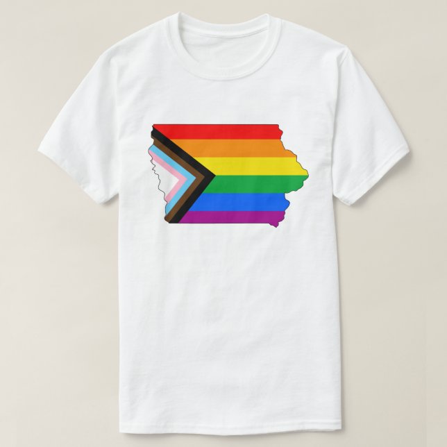 T-shirt Fierté de l'État de l'Iowa LGBTQ Progress Pride (Design devant)