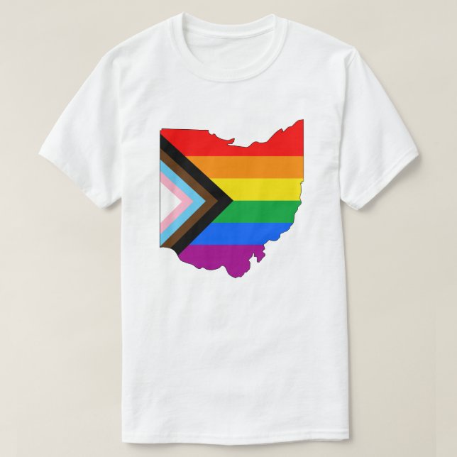 T-shirt Fierté de l'État de l'Ohio Progress Pride LGBTQ (Design devant)