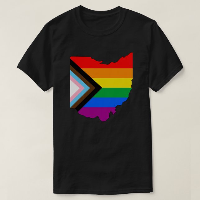 T-shirt Fierté de l'État de l'Ohio Progress Pride LGBTQ (Design devant)