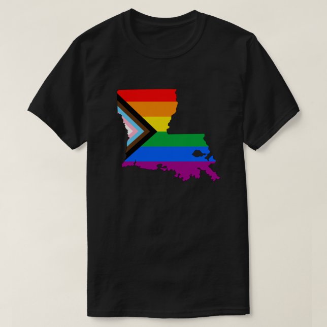 T-shirt Fierté de l'État de Louisiane LGBTQ Progress Pride (Design devant)