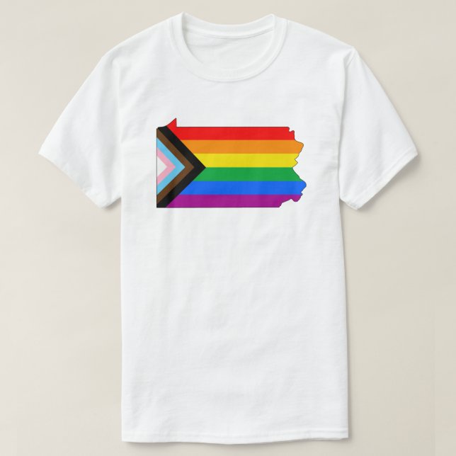 T-shirt Fierté de l'État de Pennsylvanie LGBTQ Progress Pr (Design devant)