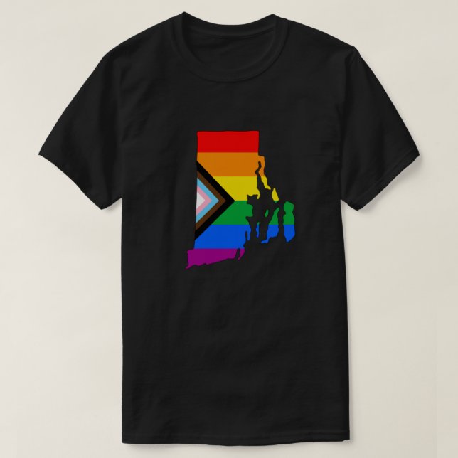 T-shirt Fierté de l'État de Rhode Island LGBTQ Progress Pr (Design devant)