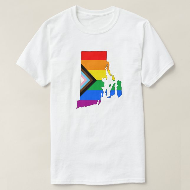 T-shirt Fierté de l'État de Rhode Island LGBTQ Progress Pr (Design devant)