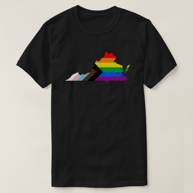 T-shirt Fierté de l'État de Virginie LGBTQ Progress Pride (Design devant)