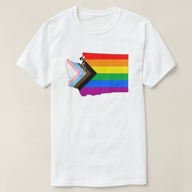 T-shirt Fierté de l'État de Washington LGBTQ Progress Prid (Design devant)