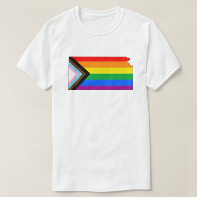T-shirt Fierté de l'État du Kansas LGBTQ Progress Pride (Design devant)