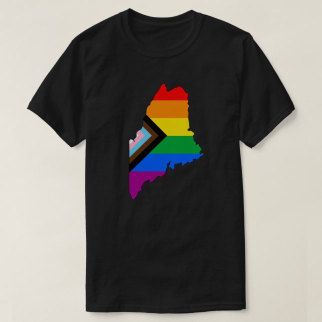 T-shirt Fierté de l'État du Maine LGBTQ Progress Pride (Design devant)