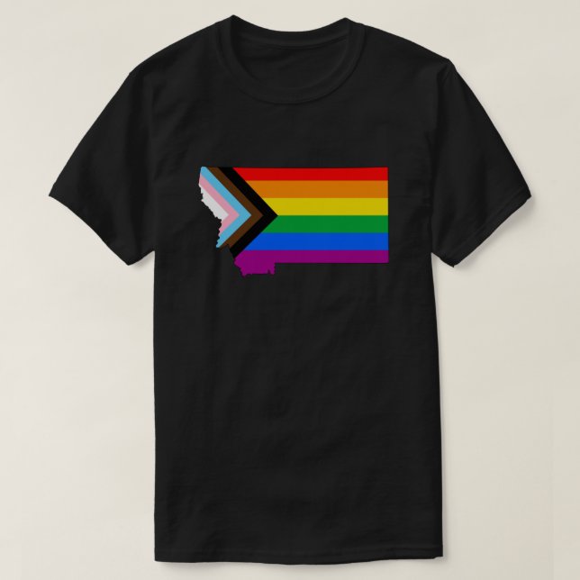 T-shirt Fierté de l'État du Montana LGBTQ Progress Pride (Design devant)