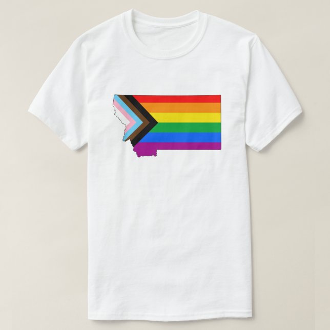 T-shirt Fierté de l'État du Montana LGBTQ Progress Pride (Design devant)