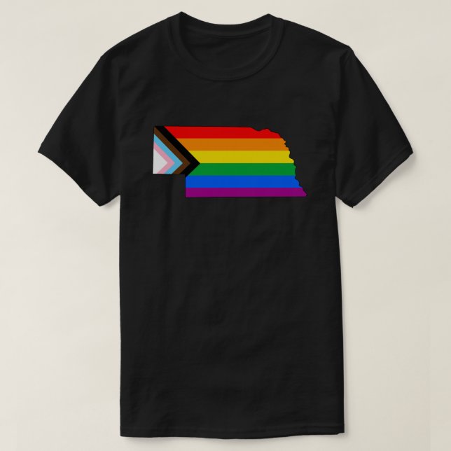T-shirt Fierté de l'État du Nebraska LGBTQ Progress Pride (Design devant)