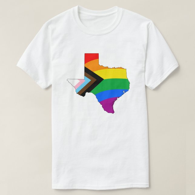 T-shirt Fierté de l'État du Texas LGBTQ Progress Pride (Design devant)