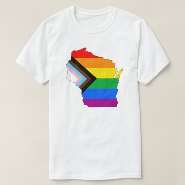 T-shirt Fierté de l'État du Wisconsin LGBTQ Progress Pride (Design devant)