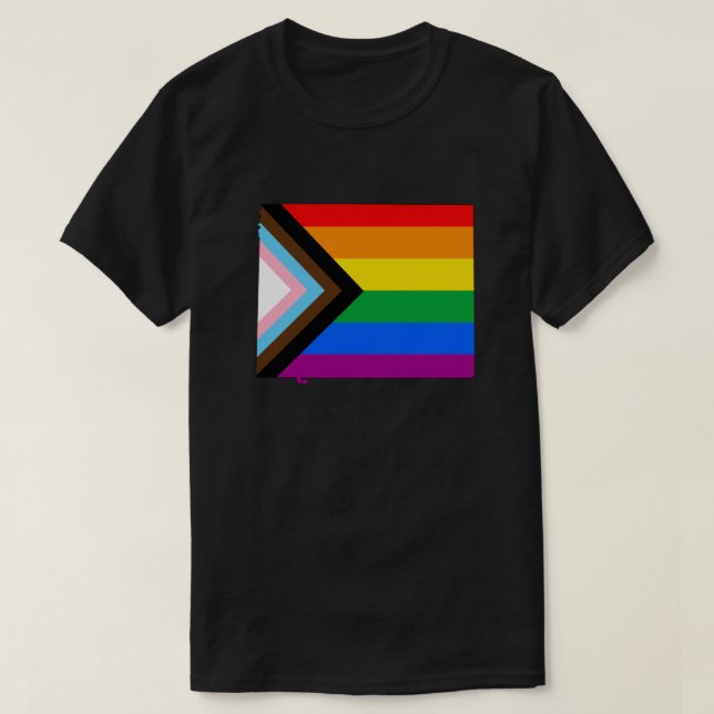 T-shirt Fierté de l'État du Wyoming Progress Pride LGBTQ (Design devant)