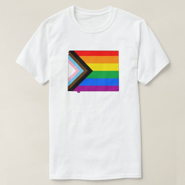 T-shirt Fierté de l'État du Wyoming Progress Pride LGBTQ (Design devant)