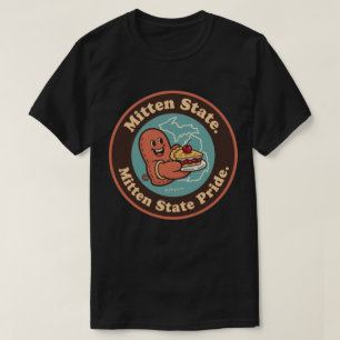 T-shirt Fierté de l'État Mitten _ Michigan Œuvre d'art vin