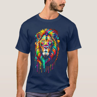 T-shirt Fierté de lion arc-en-ciel