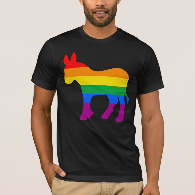 T-SHIRT FIERTÉ DÉMOCRATE LGBTQ (Devant)