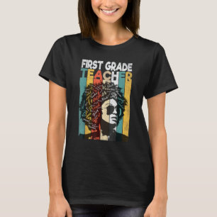 T-shirt Fierté d'enseignante de 1re année noire femme natu