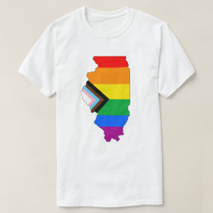 T-shirt Fierté d'État de l'Illinois LGBTQ Progrès Pride
