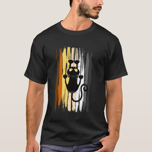 T-shirt Fierté d'ours drôle Chat noir griffe des marques d (Devant)