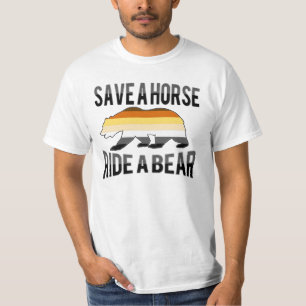 T-shirt Fierté d'ours gay Sauver un cheval monter un ours
