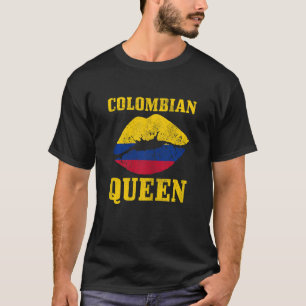 T-shirt Fierté drapeau colombienne féminine Reine Colombie