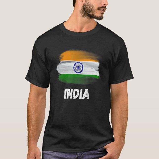 T-shirt Fierté Drapeau Indien Retro Famille Drapeau Corres (Devant)
