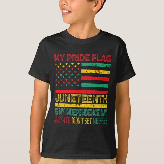 T-shirt Fierté Drapeau Junetdix Est Mon Jour D'Indépendanc (Devant)