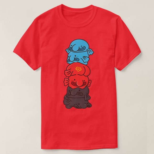T-shirt Fierté Drapeau Polyamory LGBTQ Blobfish Premium T- (Design devant)