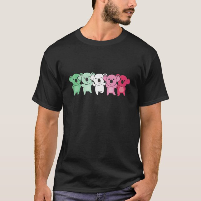 T-shirt Fierté du drapeau Abrosexuel Lgbtq Koalas Cute Abr (Devant)