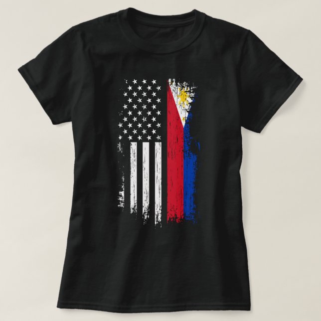 T-shirt Fierté du drapeau philippin américain Philippines  (Design devant)