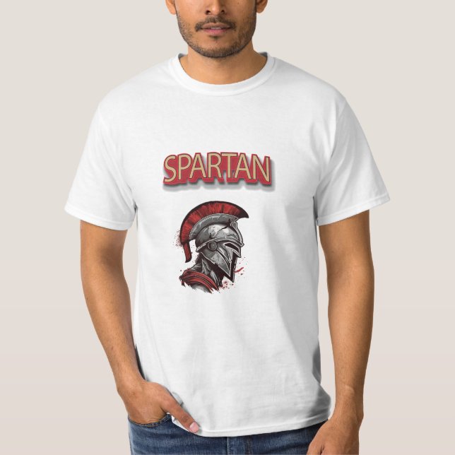 T-shirt Fierté du guerrier - Casque spartiate avec Plume r (Devant)
